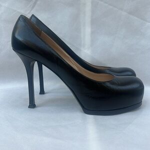YSL Black Tribute High Heel Shoes